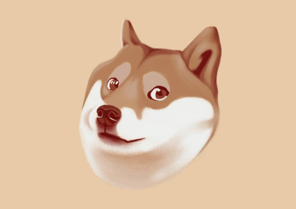 A cartoon drawing of a Shiba Inu.