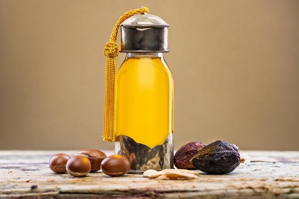 A closeup of argan oil that, as it turns out, is safe for dogs' skin.